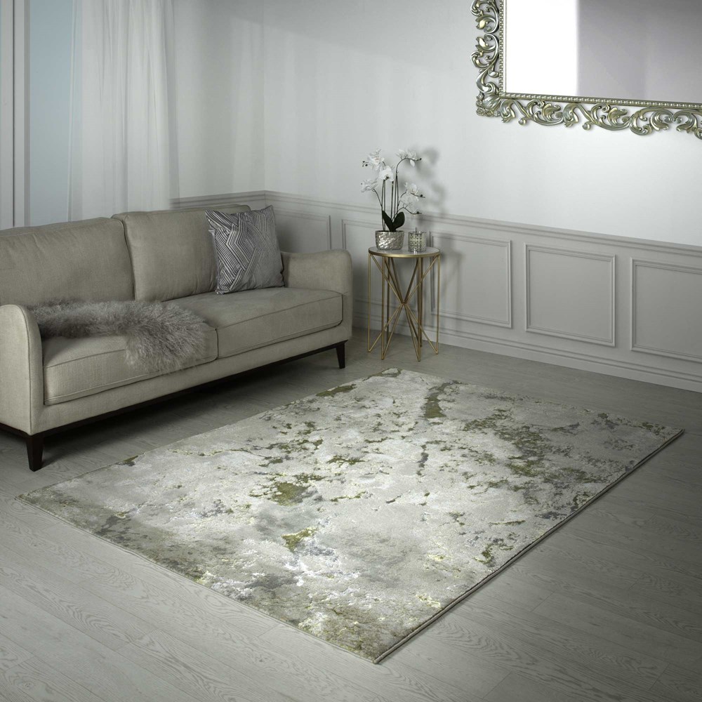 Aurora Galaxy AU04 Marble Rugs in Metallic Beige